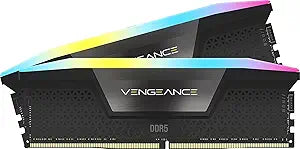 CORSAIR VENGEANCE RGB DDR5 RAM 32GB (2x16GB) 6400MHz CL36-48-48-104 1.35V Intel XMP 3.0 Desktop Computer Memory - Black (CMH32GX5M2B6400C36)