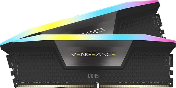 CORSAIR VENGEANCE RGB DDR5 RAM 64GB (2x32GB) 6400MHz CL32-40-40-84 1.40V Intel XMP Desktop Computer Memory - Black