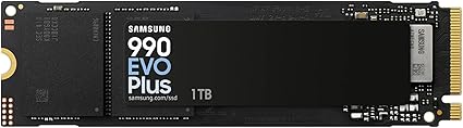 Samsung 990 EVO Plus SSD 1TB, PCIe Gen 4x4, Gen 5x2 M.2 2280, Speeds Up-to 7,250 MB/s, Upgrade Storage for PC/Laptops, HMB Technology and Intelligent Turbowrite 2.0, (MZ-V9S1T0B/AM)