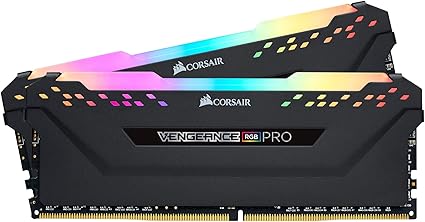 CORSAIR VENGEANCE RGB PRO DDR4 RAM 32GB (2x16GB) 3200MHz CL16-20-20-38 1.35V Intel AMD Desktop Computer Memory - Black (CMW16GX4M2C3200C16)
